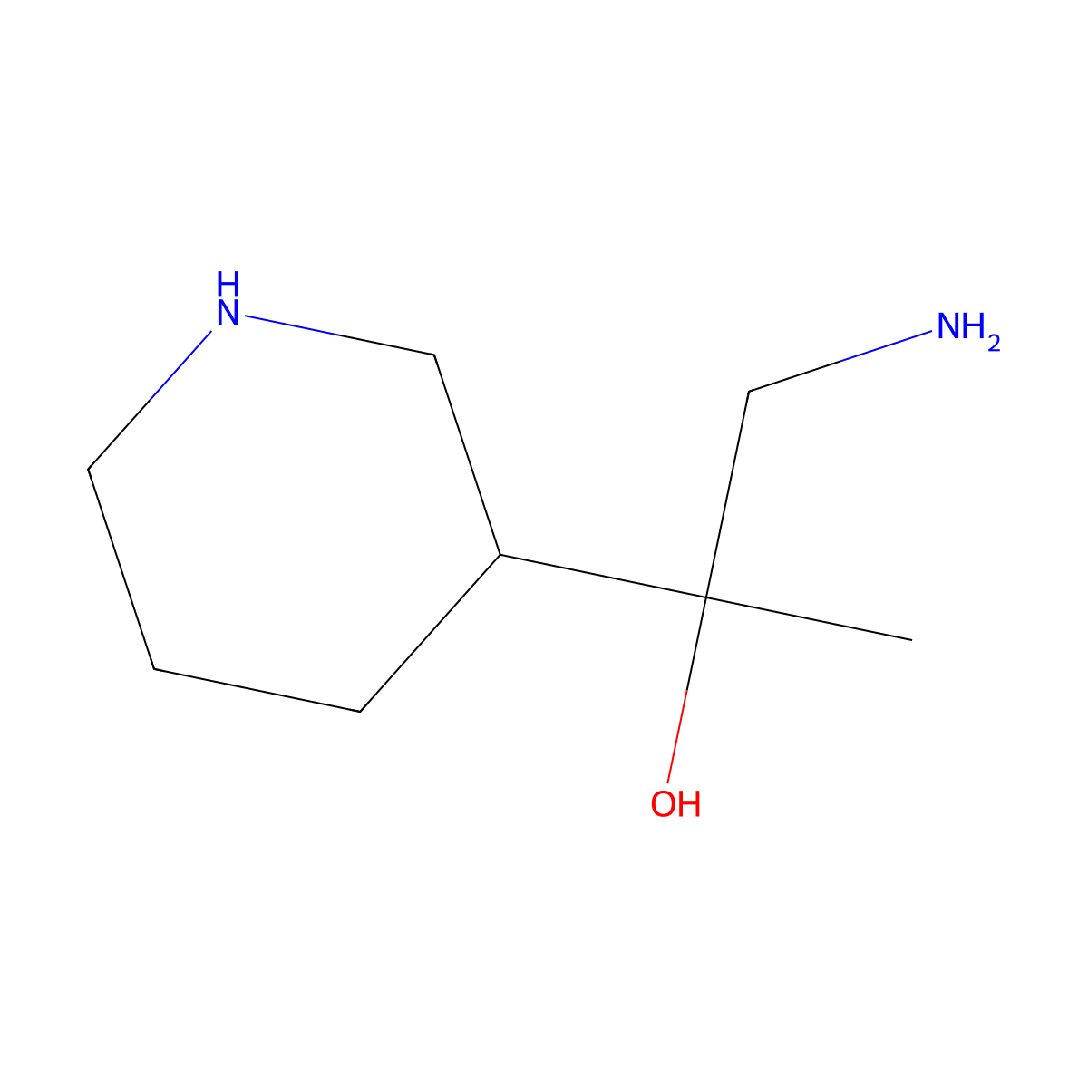 1-Amino-2-(piperidin-3-yl)propan-2-ol molecular structure, CAS 1782548-90-6