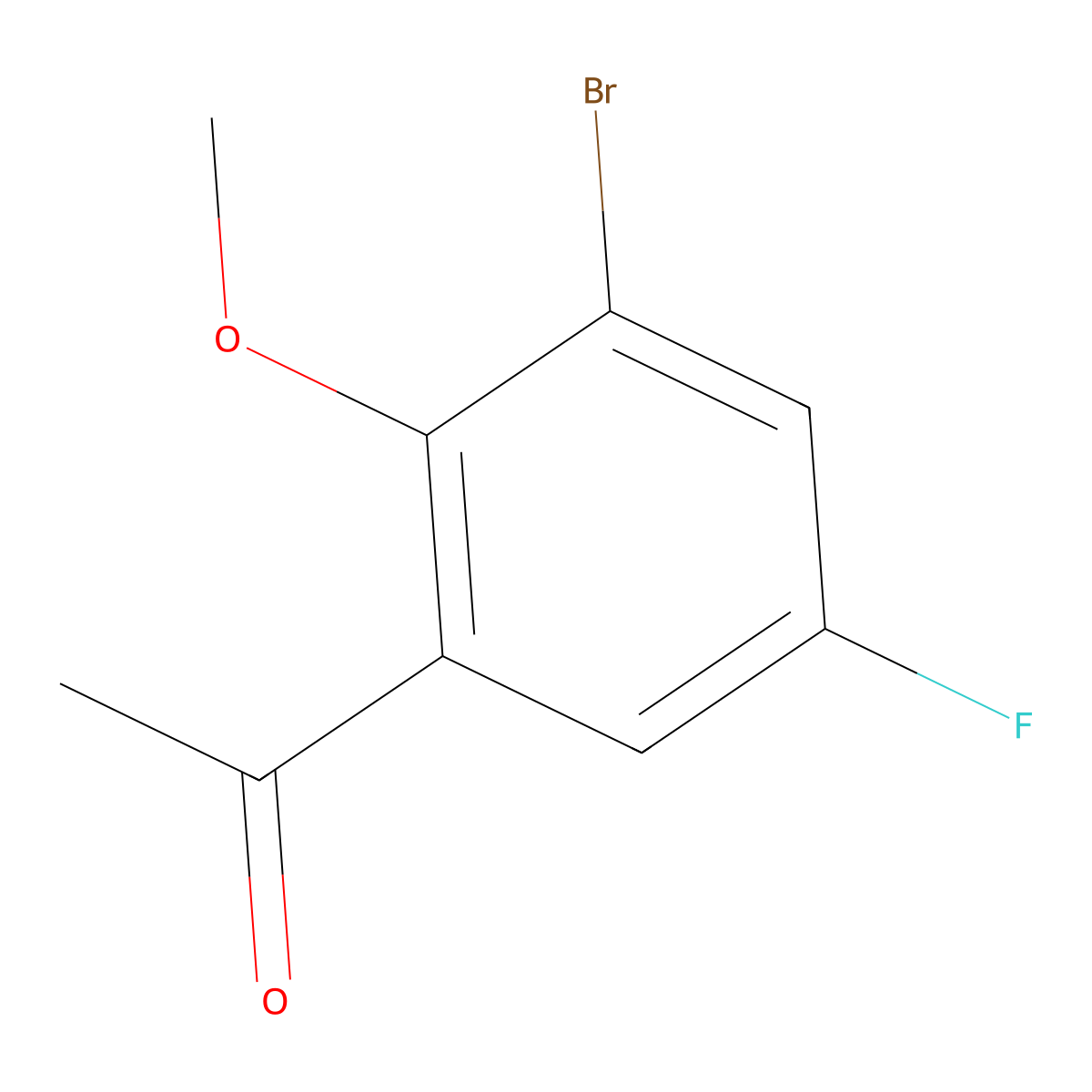 1-(3-Bromo-5-fluoro-2-methoxyphenyl)ethanone molecular structure, CAS 1782550-37-1