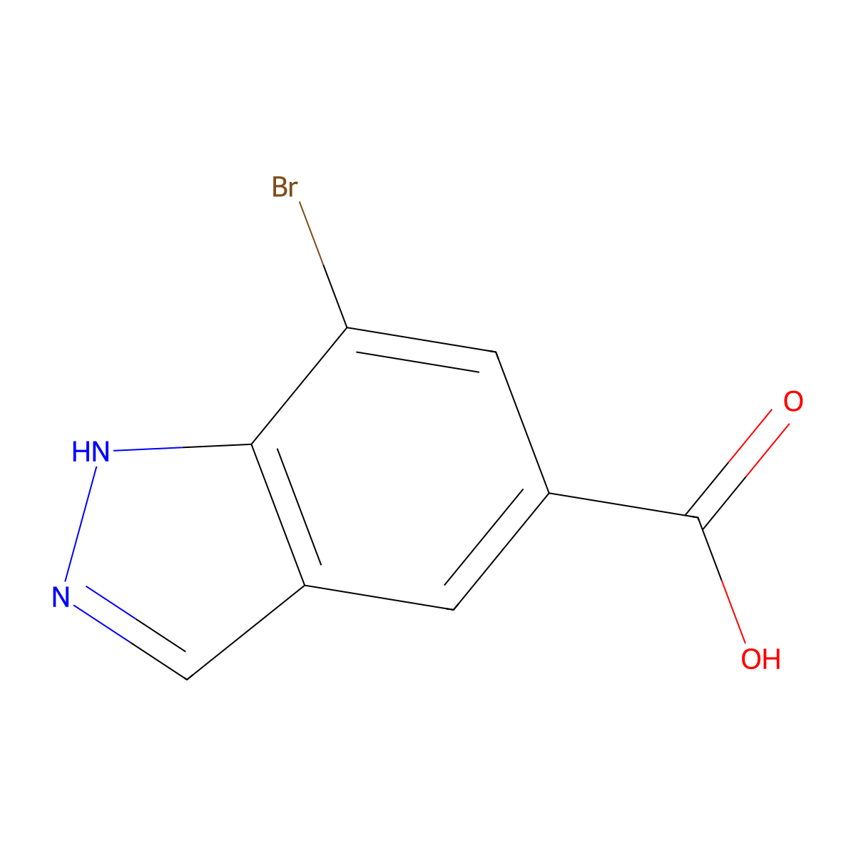 7-bromo-1H-indazole-5-carboxylic acid molecular structure, CAS 1782550-47-3