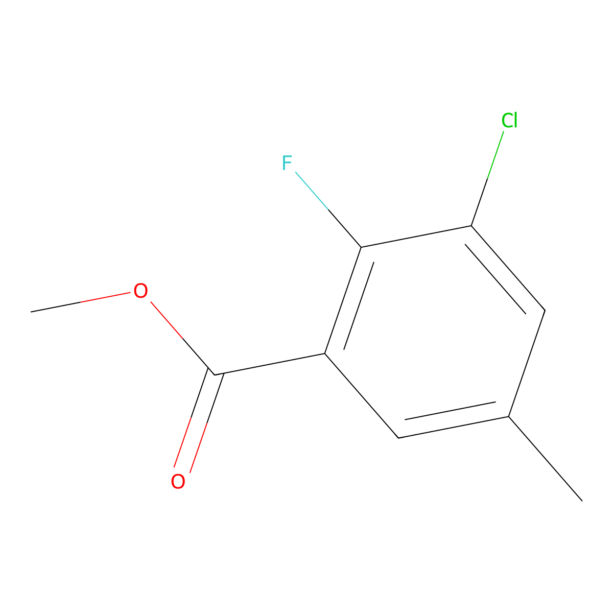 Methyl 3-chloro-2-fluoro-5-methylbenzoate molecular structure, CAS 1782551-21-6