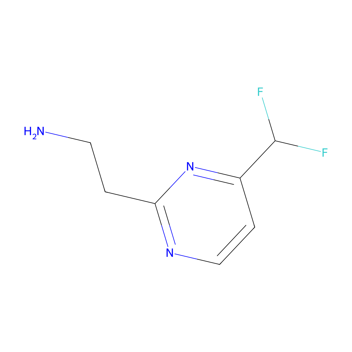 2-[4-(Difluoromethyl)pyrimidin-2-yl]ethan-1-amine molecular structure, CAS 1782553-50-7