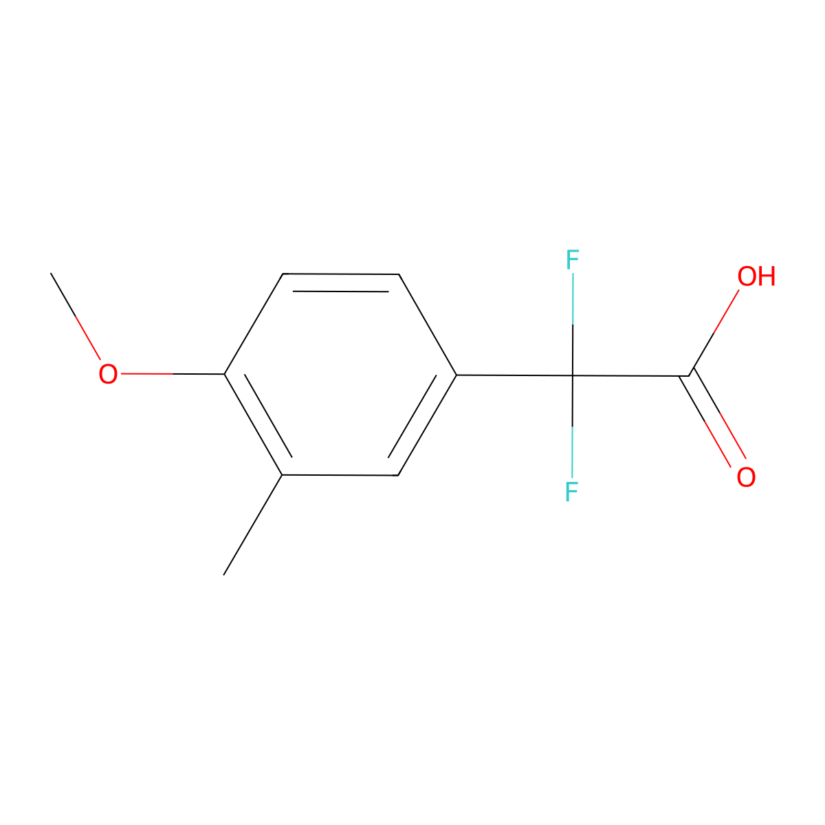 2,2-Difluoro-2-(4-methoxy-3-methylphenyl)acetic acid molecular structure, CAS 1782553-70-1