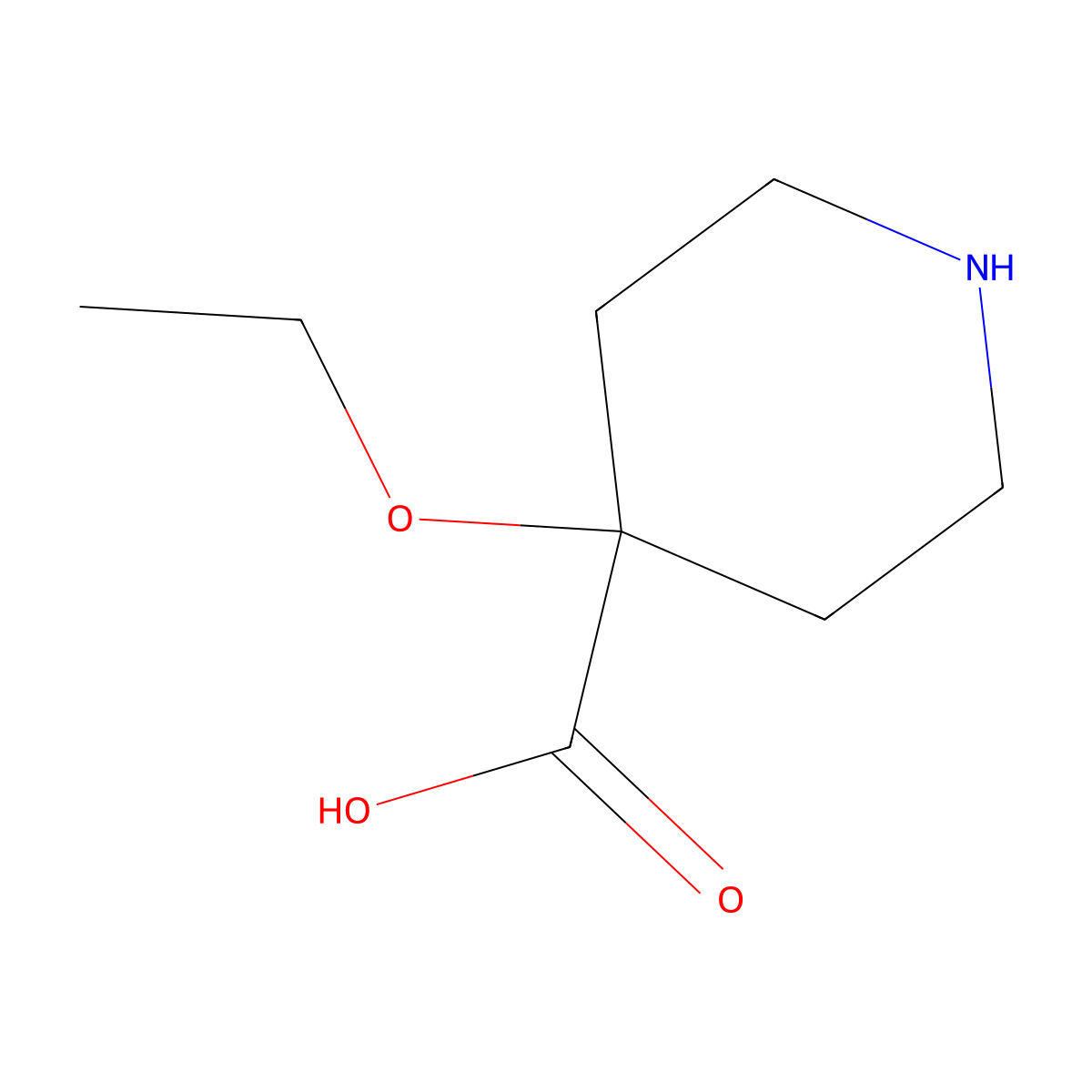 4-Ethoxypiperidine-4-carboxylic acid molecular structure, CAS 1782554-53-3