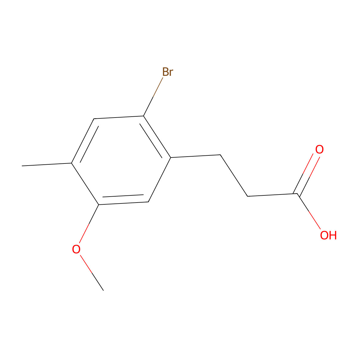 3-(2-Bromo-5-methoxy-4-methylphenyl)propanoic acid molecular structure, CAS 1782555-26-3