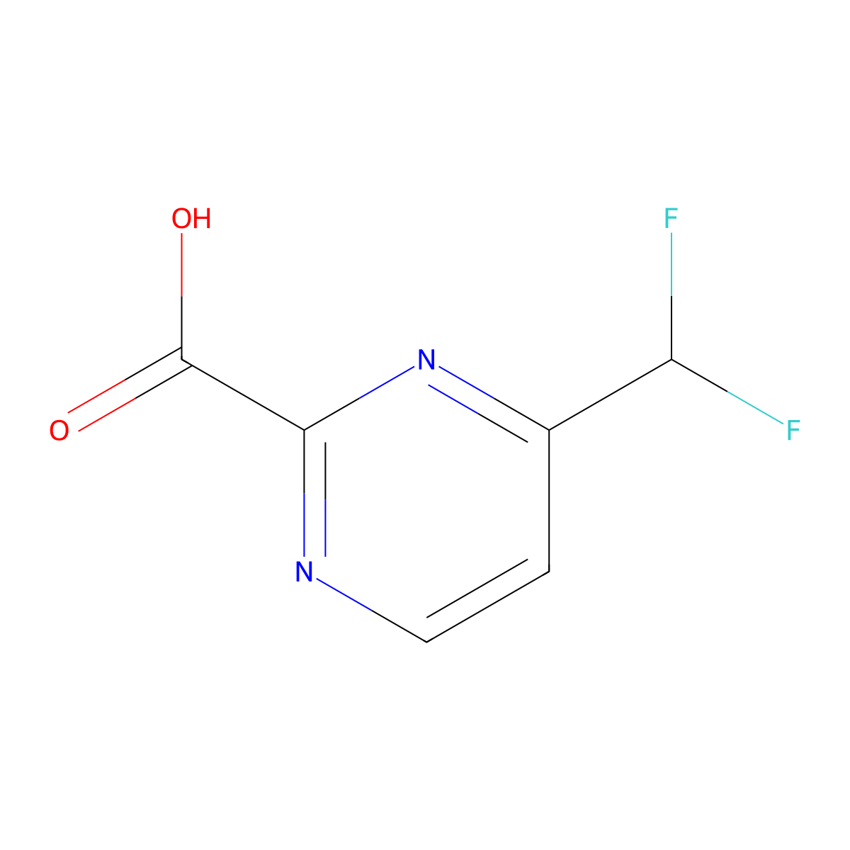 4-(Difluoromethyl)pyrimidine-2-carboxylic acid molecular structure, CAS 1782555-45-6