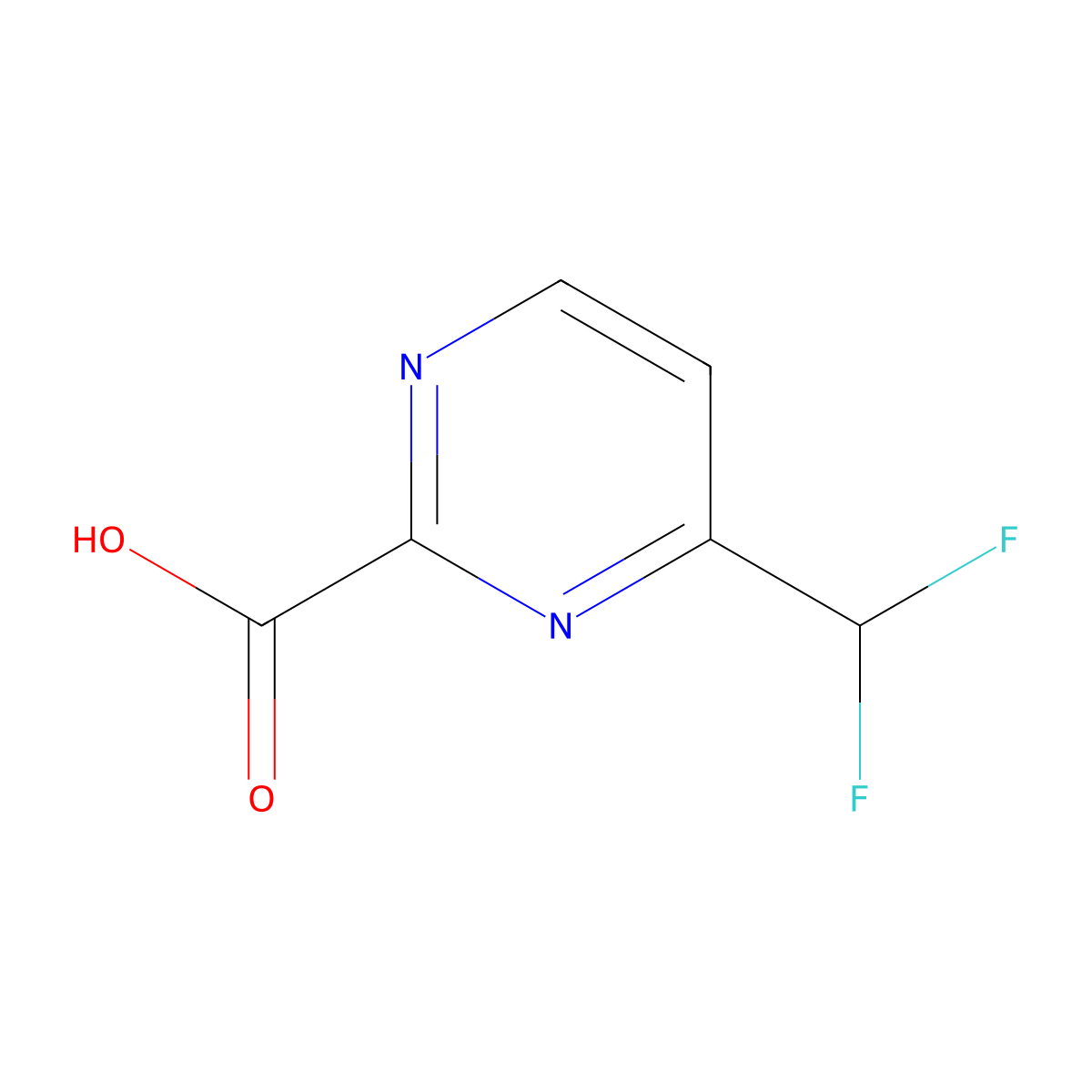 4-(Difluoromethyl)pyrimidine-2-carboxylic acid molecular structure, CAS 1782555-45-6