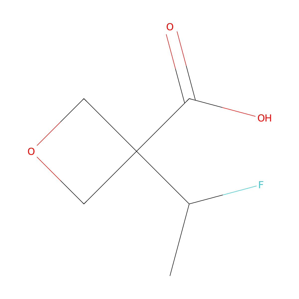 3-(1-Fluoroethyl)oxetane-3-carboxylic acid molecular structure, CAS 1782557-91-8