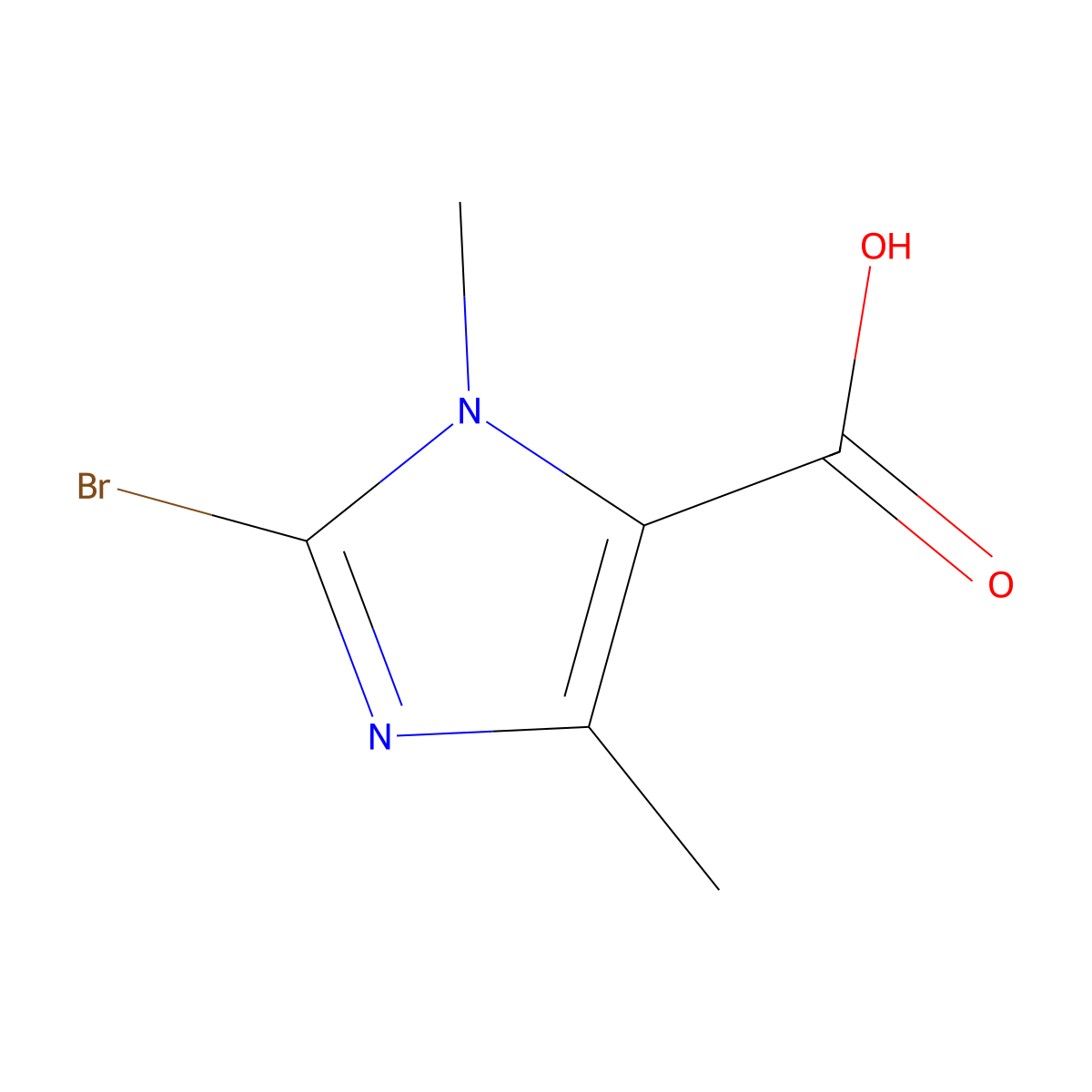 2-Bromo-1,4-dimethyl-1H-imidazole-5-carboxylic acid molecular structure, CAS 1782559-23-2