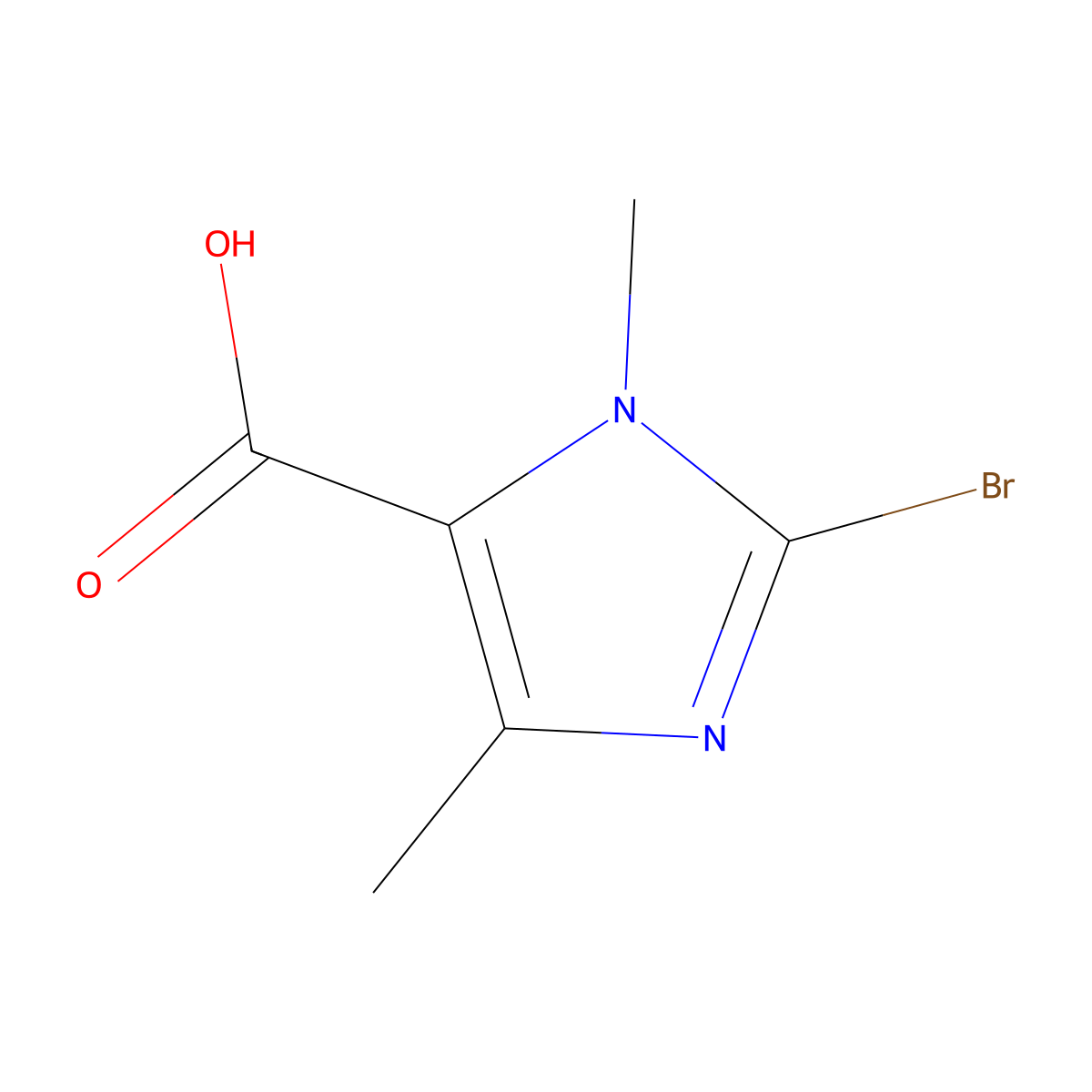 2-Bromo-1,4-dimethyl-1H-imidazole-5-carboxylic acid molecular structure, CAS 1782559-23-2
