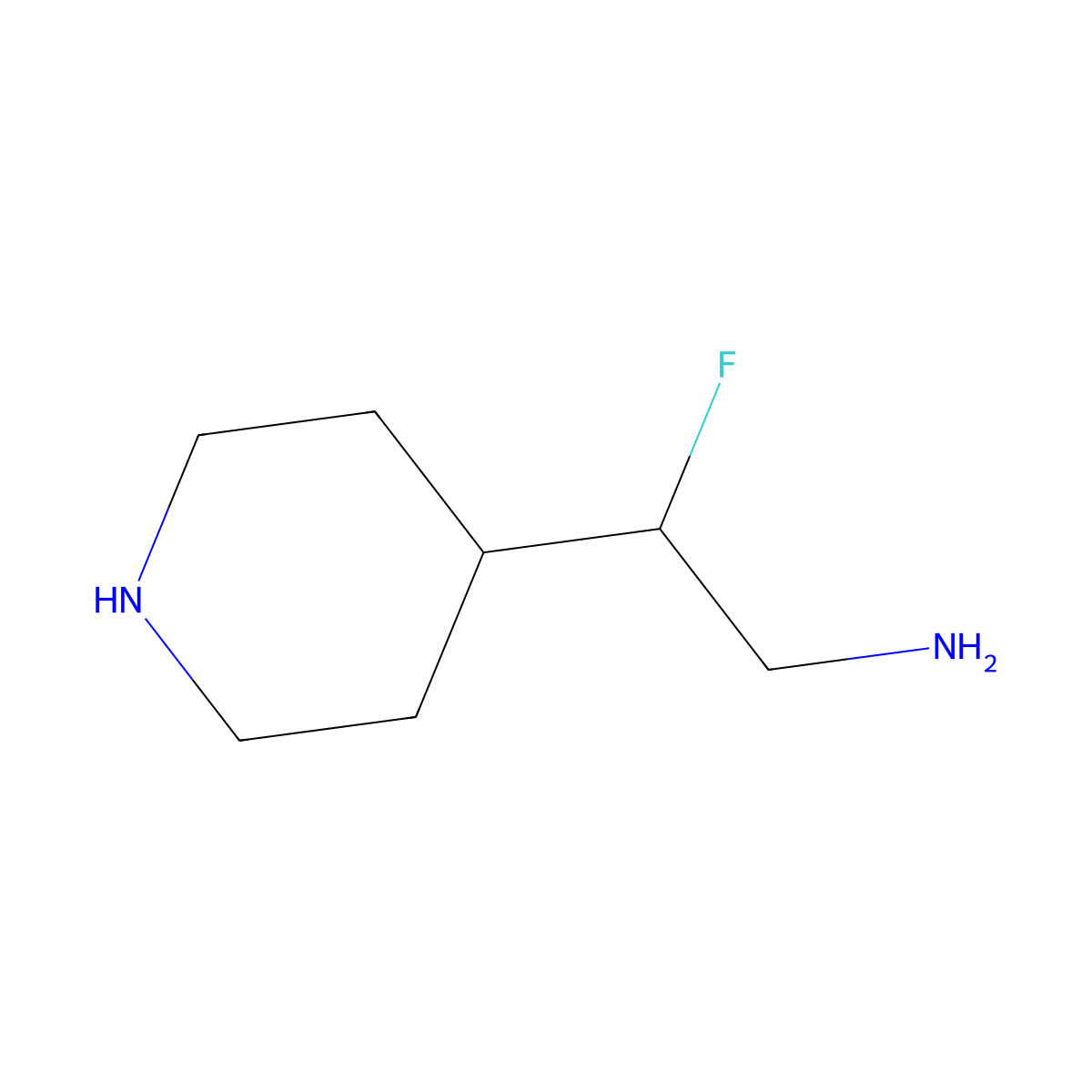 2-Fluoro-2-(piperidin-4-yl)ethan-1-amine molecular structure, CAS 1782564-64-0