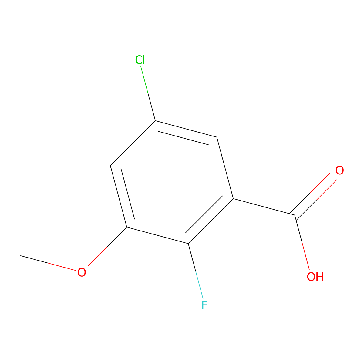 5-Chloro-2-fluoro-3-methoxybenzoic acid molecular structure, CAS 1782566-59-9