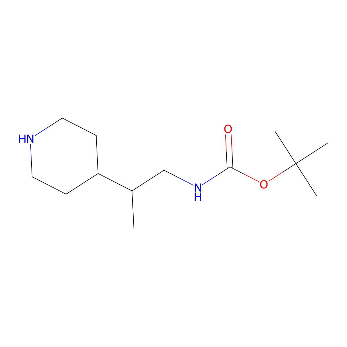 Tert-butyl n-[2-(piperidin-4-yl)propyl]carbamate molecular structure, CAS 1782569-16-7