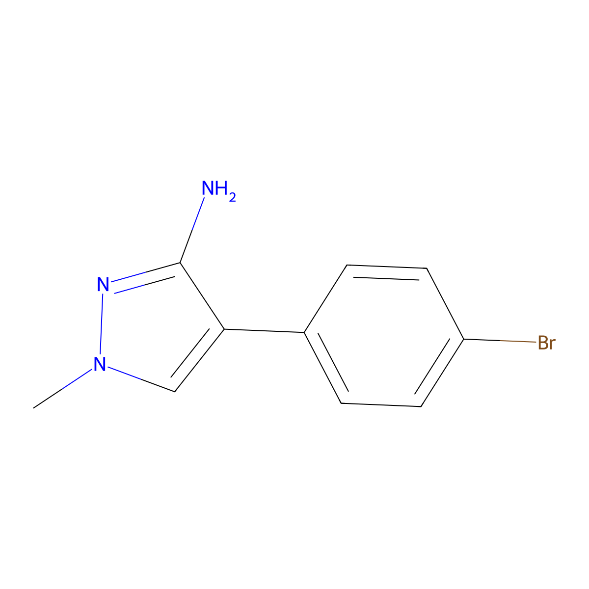3-Amino-4-(4-bromophenyl)-1-methylpyrazole molecular structure, CAS 1782569-25-8