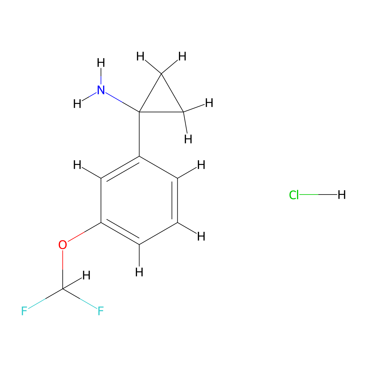 1-(3-(Difluoromethoxy)phenyl)cyclopropan-1-amine hydrochloride molecular structure, CAS 1782573-99-2