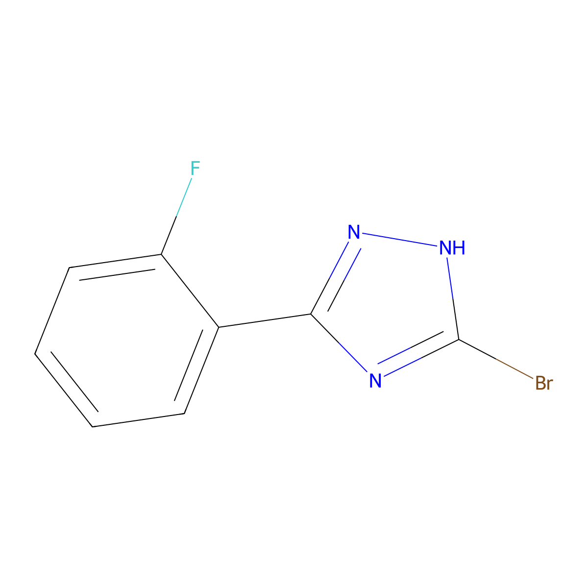3-bromo-5-(2-fluorophenyl)-4H-1,2,4-triazole molecular structure, CAS 1782574-00-8