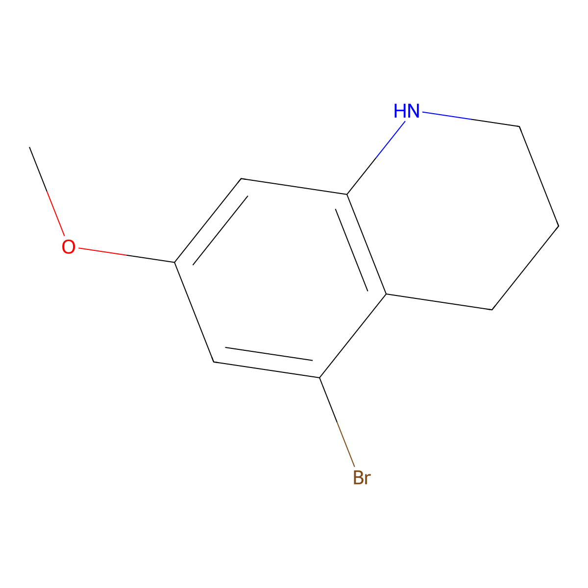 5-Bromo-7-methoxy-1,2,3,4-tetrahydroquinoline molecular structure, CAS 1782575-86-3