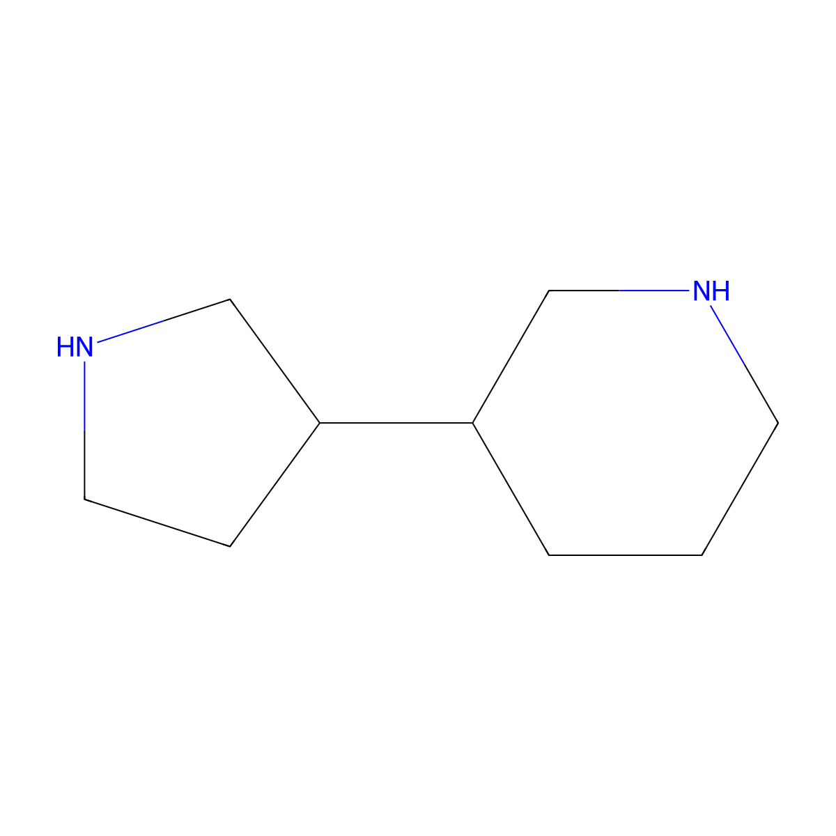 3-(Pyrrolidin-3-yl)piperidine molecular structure, CAS 1782577-11-0