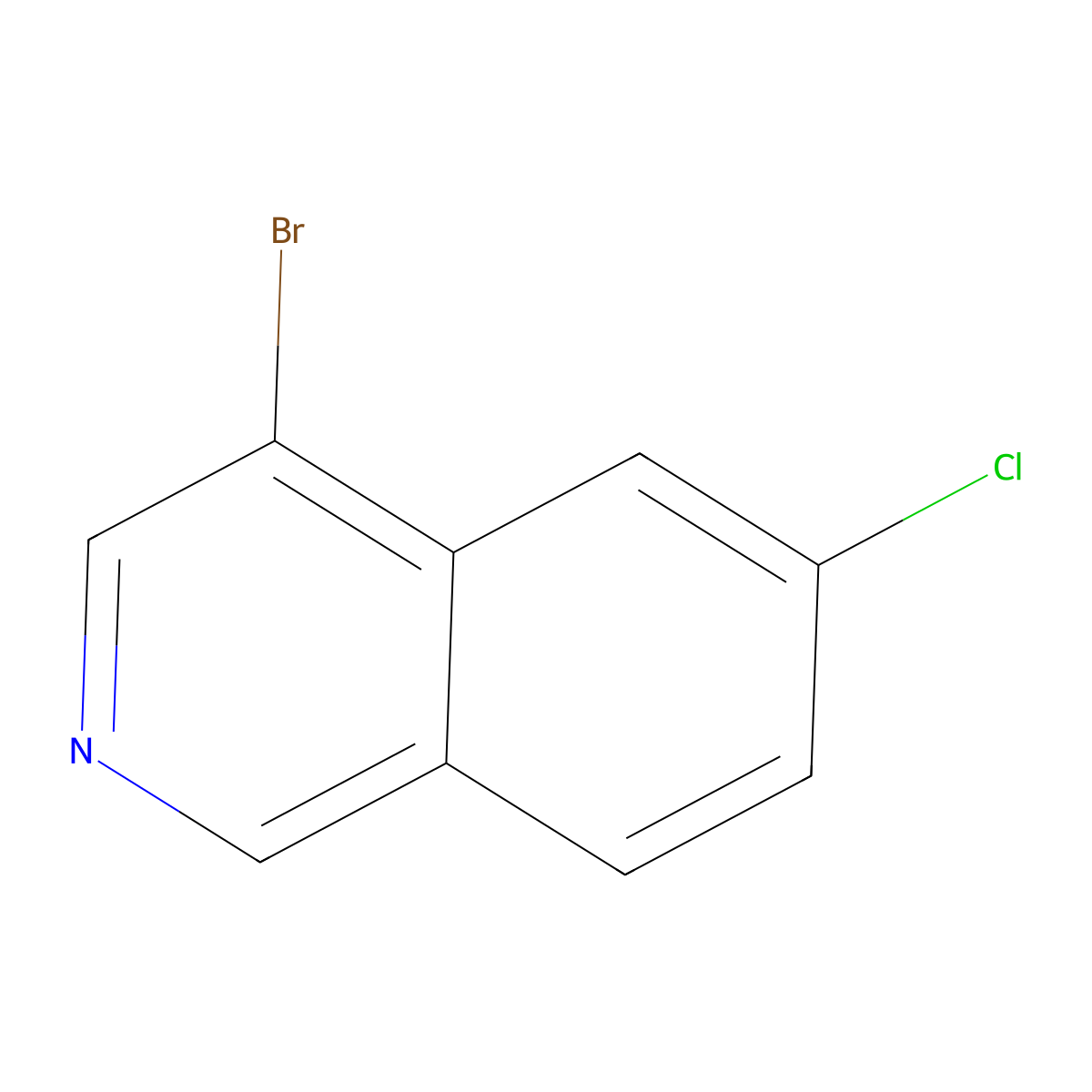 4-Bromo-6-chloroisoquinoline molecular structure, CAS 1782579-25-2