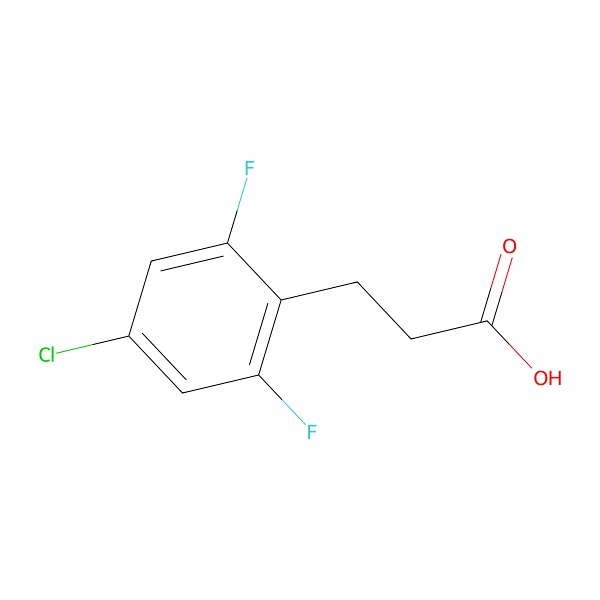 3-(4-Chloro-2,6-difluorophenyl)propanoic acid molecular structure, CAS 1782580-61-3