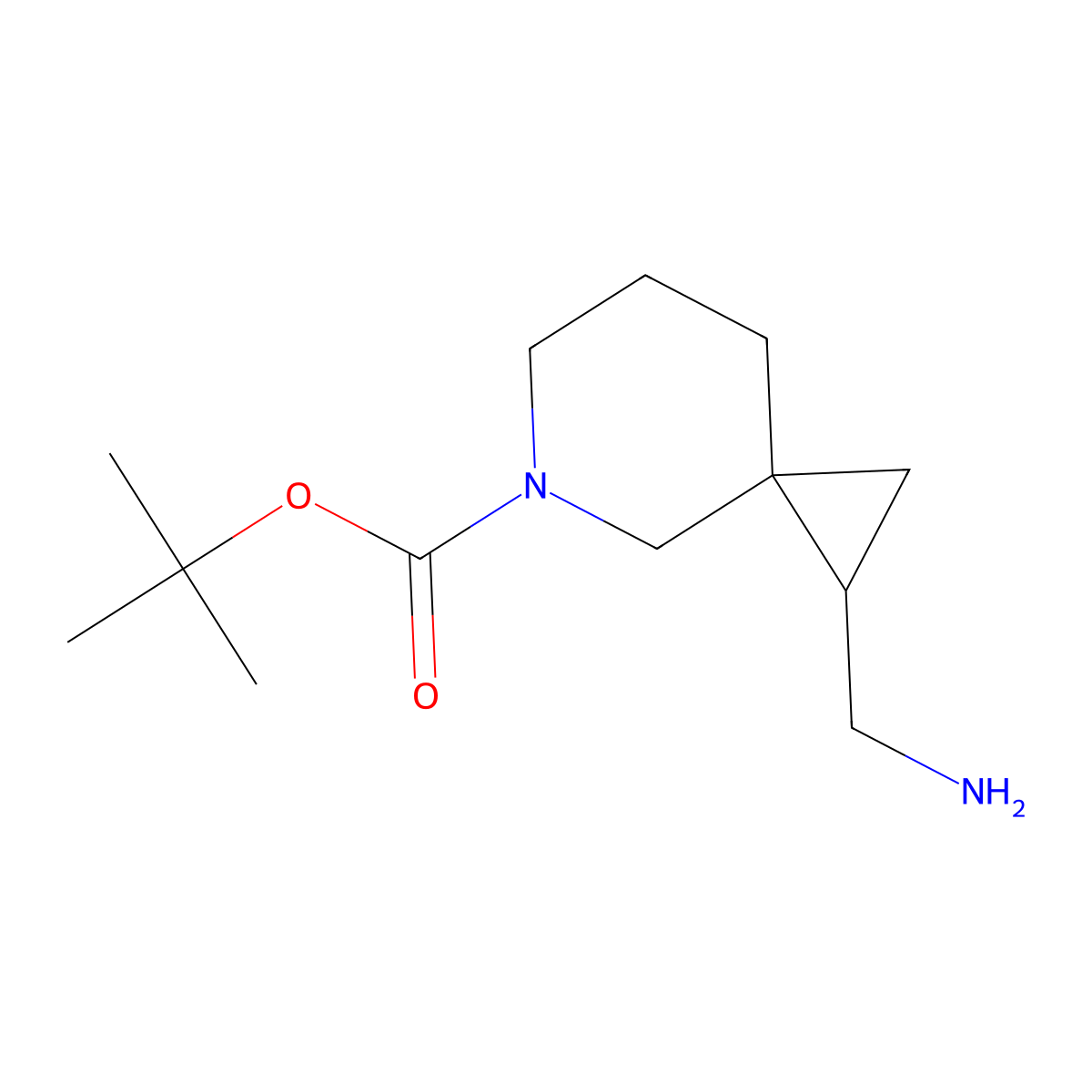 Tert-butyl 1-(aminomethyl)-5-azaspiro[2.5]octane-5-carboxylate molecular structure, CAS 1782580-90-8