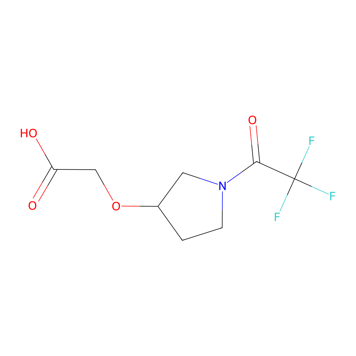 2-{[1-(Trifluoroacetyl)pyrrolidin-3-yl]oxy}acetic acid molecular structure, CAS 1782584-25-1