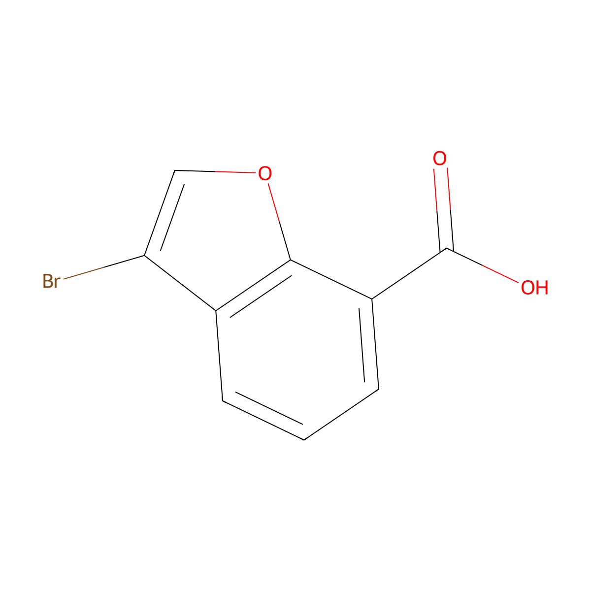 3-Bromo-1-benzofuran-7-carboxylic acid molecular structure, CAS 1782585-55-0