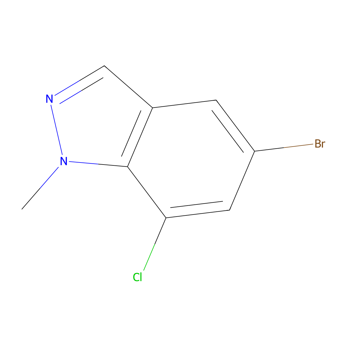 5-Bromo-7-chloro-1-methyl-1H-indazole molecular structure, CAS 1782588-87-7