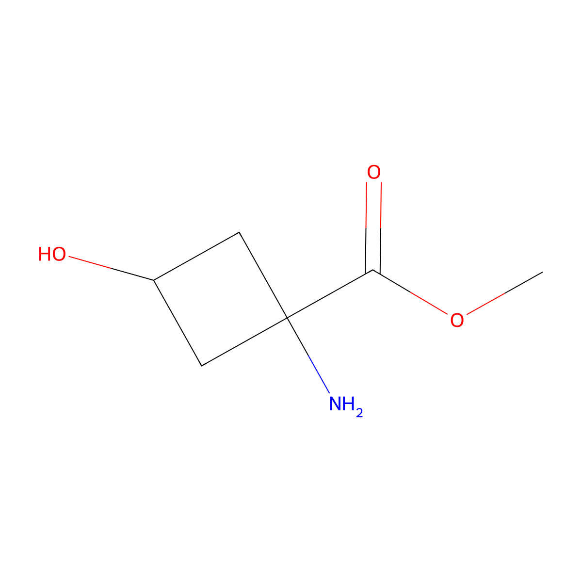 Methyl 1-amino-3-hydroxycyclobutane-1-carboxylate molecular structure, CAS 1782594-12-0
