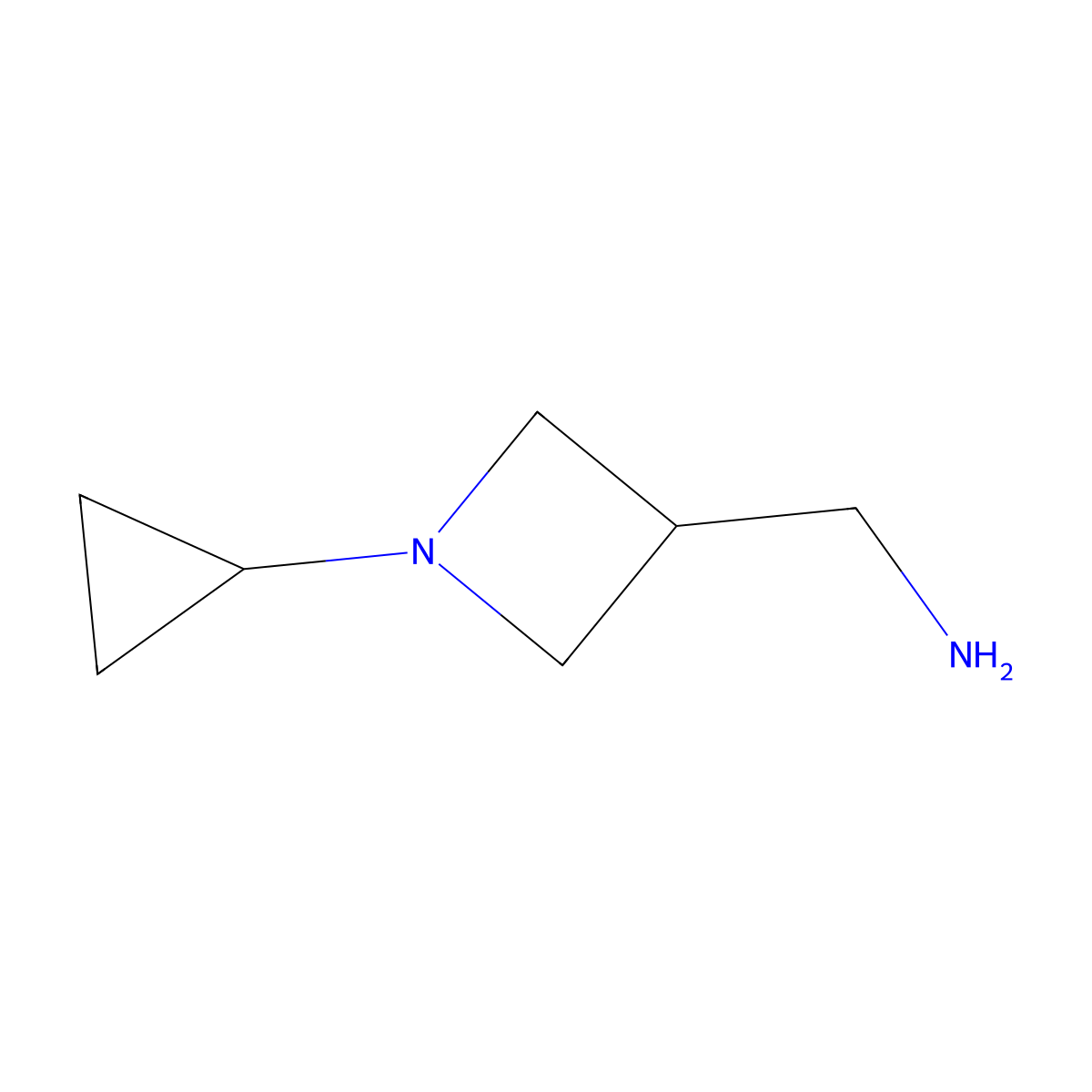 (1-Cyclopropylazetidin-3-yl)methanamine molecular structure, CAS 1782597-21-0