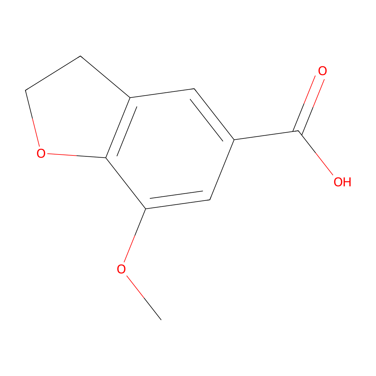7-Methoxy-2,3-dihydro-1-benzofuran-5-carboxylic acid molecular structure, CAS 1782598-20-2