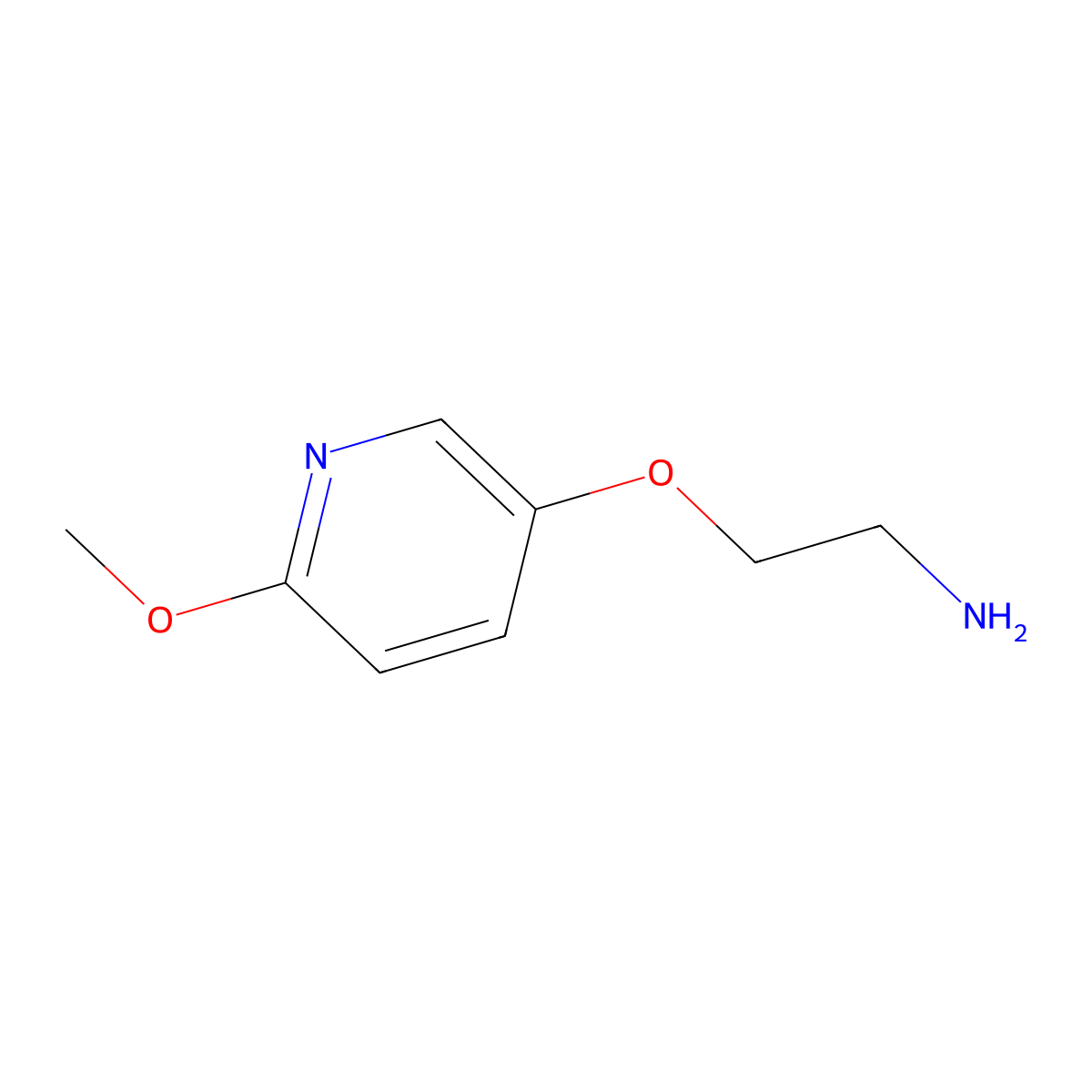 2-[(6-Methoxypyridin-3-yl)oxy]ethan-1-amine molecular structure, CAS 1782598-27-9