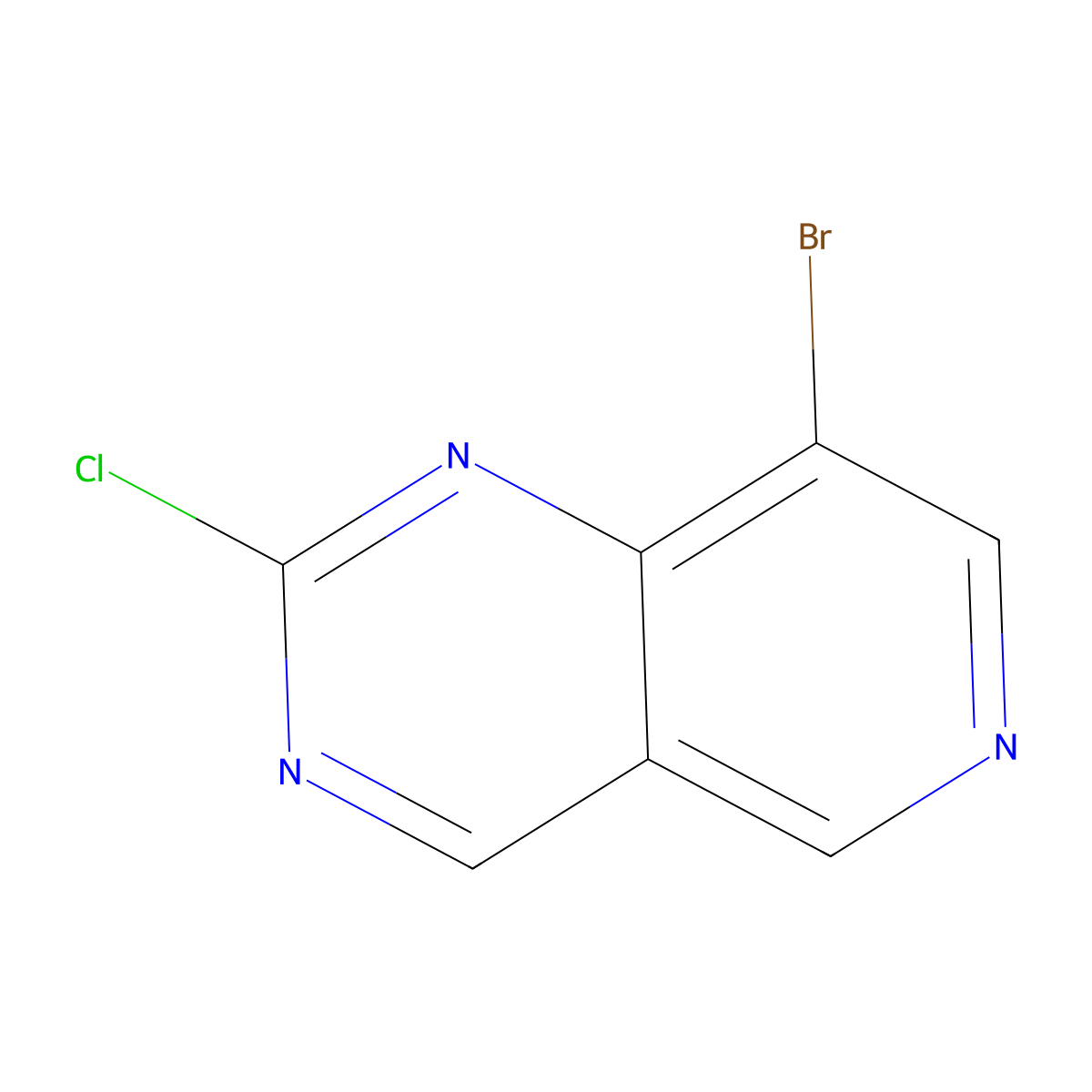 8-Bromo-2-chloropyrido[4,3-d]pyrimidine molecular structure, CAS 1782598-52-0