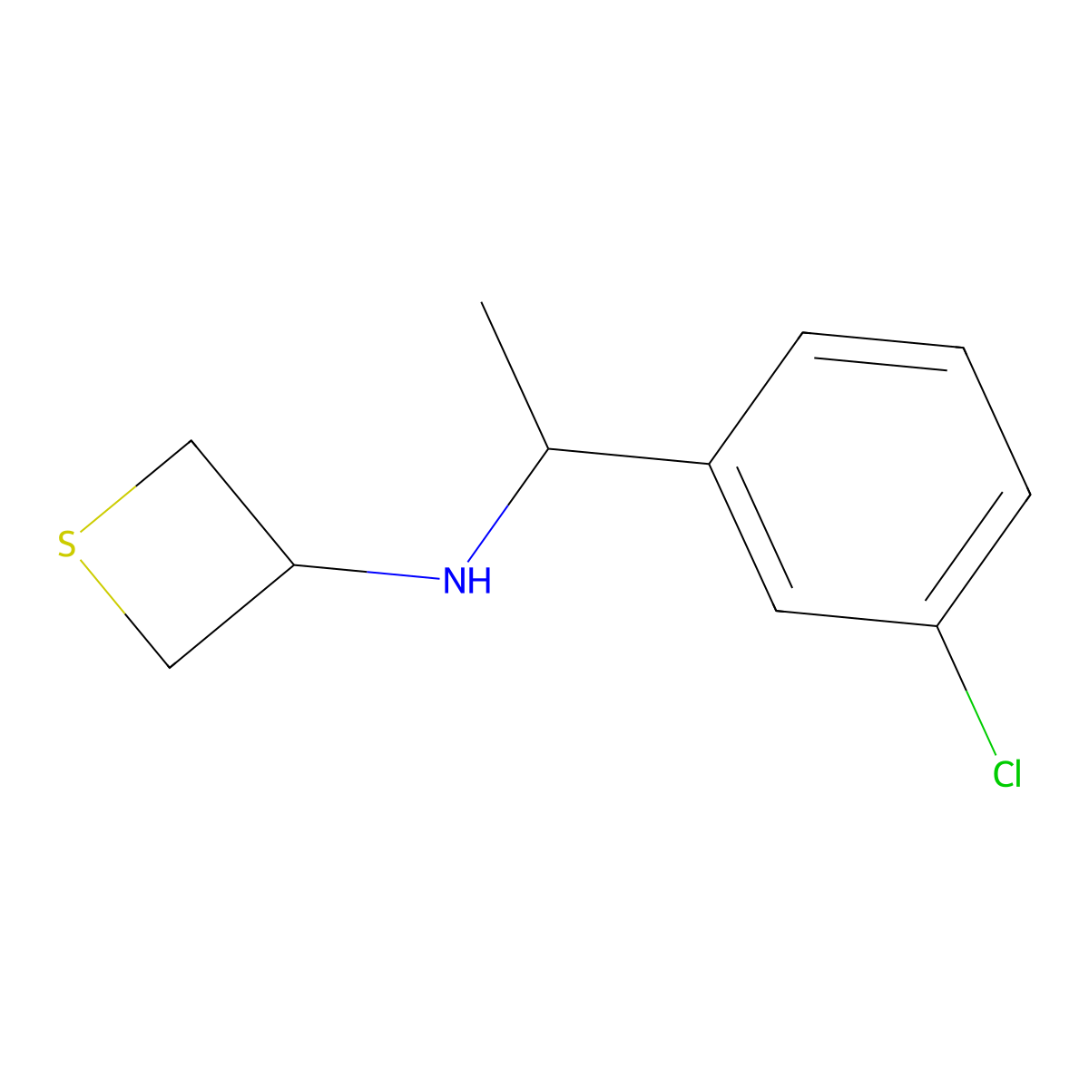 N-(1-(3-Chlorophenyl)ethyl)thietan-3-amine molecular structure, CAS 1782599-86-3