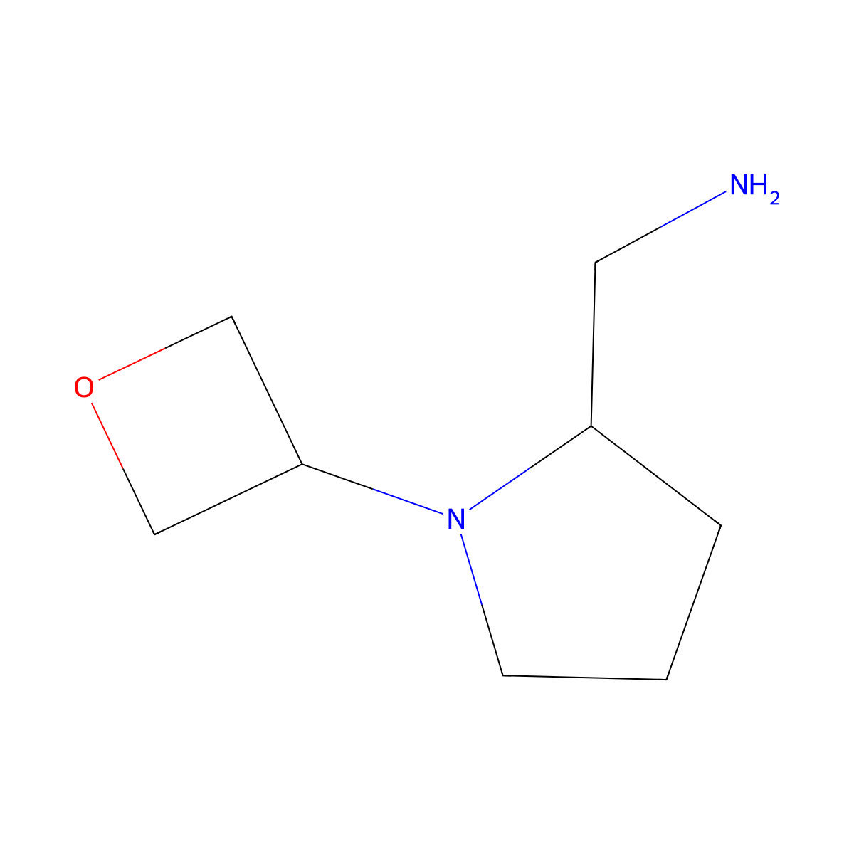 [1-(Oxetan-3-yl)pyrrolidin-2-yl]methanamine molecular structure, CAS 1782599-97-6