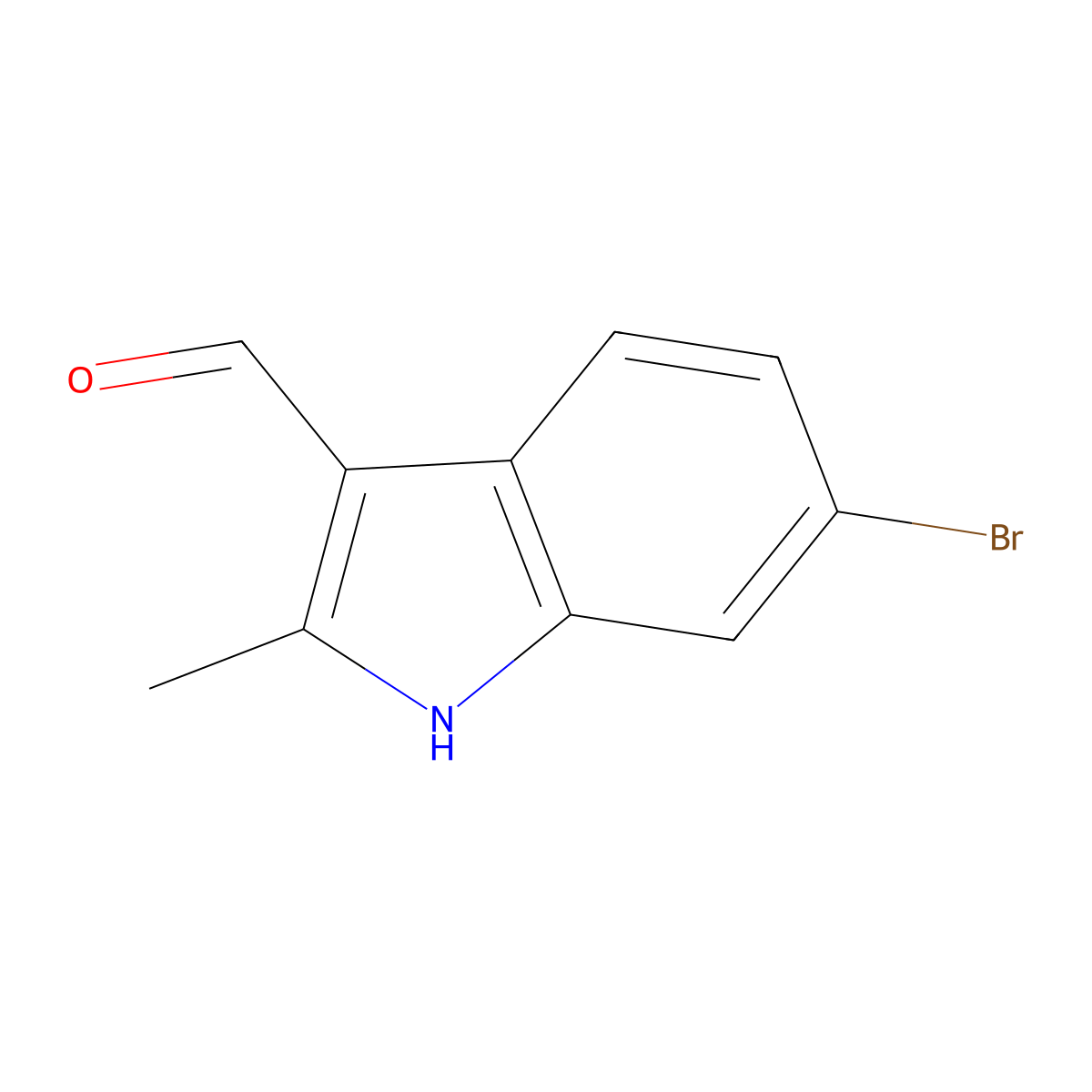 6-Bromo-2-methyl-1H-indole-3-carbaldehyde molecular structure, CAS 17826-07-2