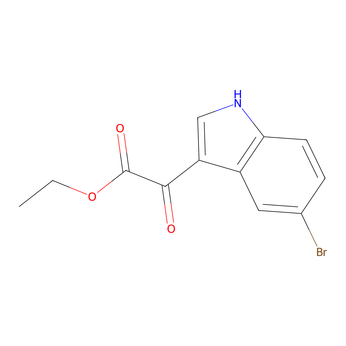 ethyl 2-(5-bromo-1H-indol-3-yl)-2-oxoacetate molecular structure, CAS 17826-11-8