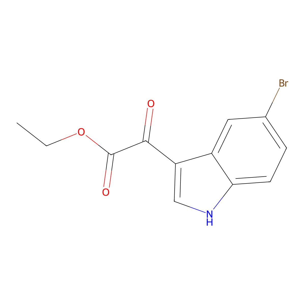 ethyl 2-(5-bromo-1H-indol-3-yl)-2-oxoacetate molecular structure, CAS 17826-11-8
