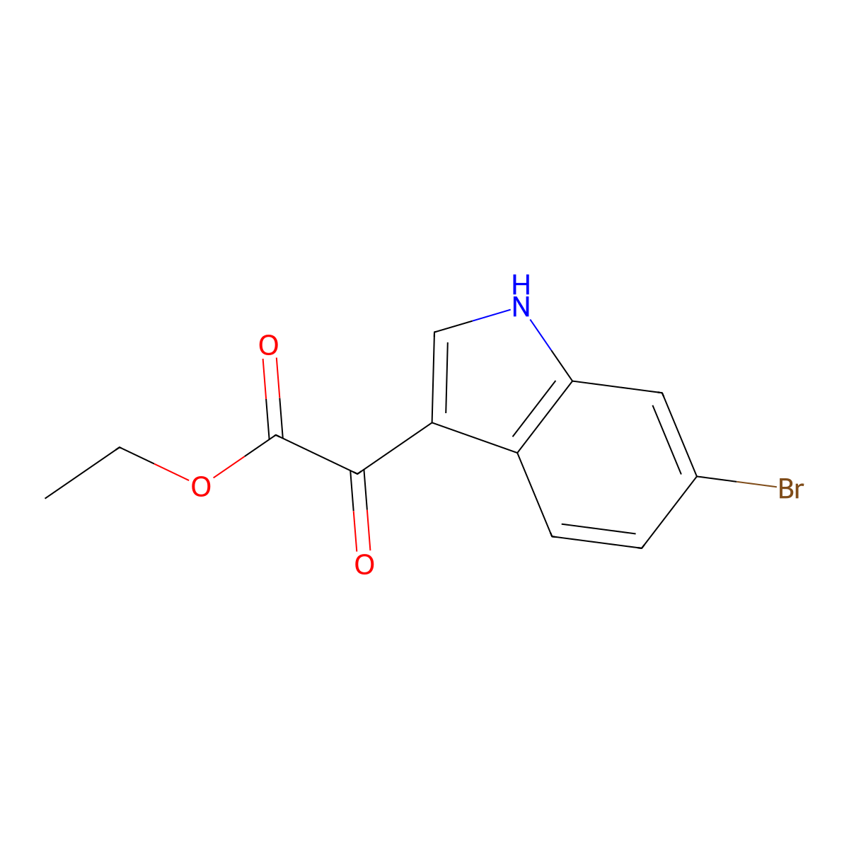 ethyl 2-(6-bromo-1H-indol-3-yl)-2-oxoacetate molecular structure, CAS 17826-12-9