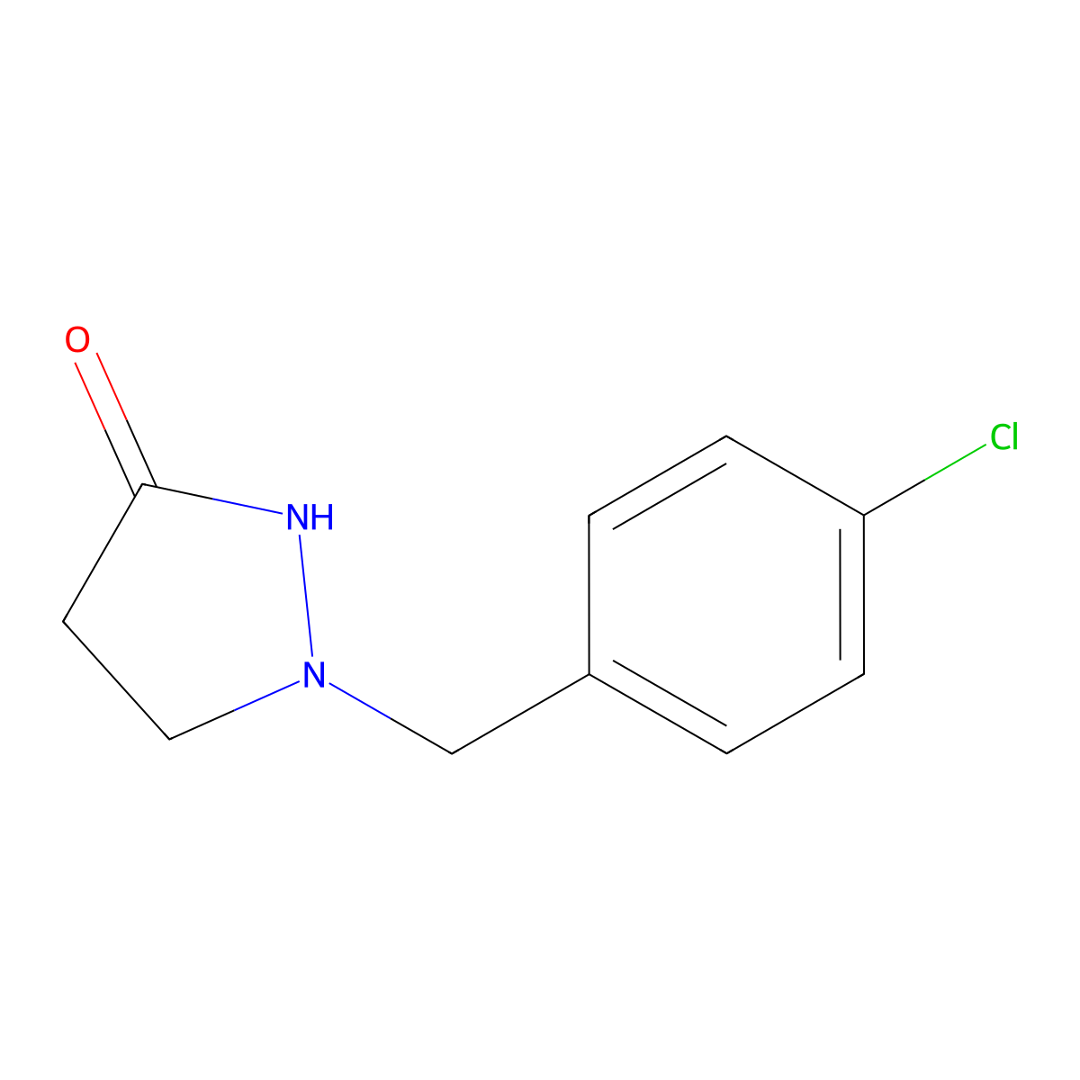 1-[(4-Chlorophenyl)methyl]pyrazolidin-3-one molecular structure, CAS 17826-71-0