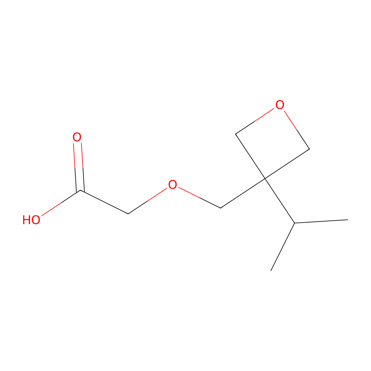 2-{[3-(Propan-2-yl)oxetan-3-yl]methoxy}acetic acid molecular structure, CAS 1782600-60-5