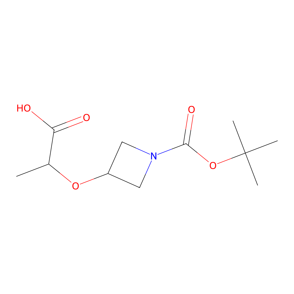 2-({1-[(Tert-butoxy)carbonyl]azetidin-3-yl}oxy)propanoicacid molecular structure, CAS 1782600-76-3