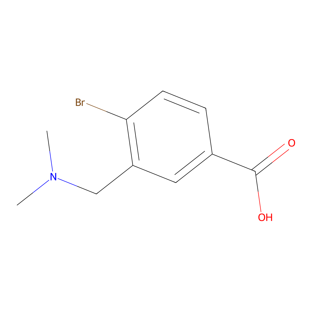 4-Bromo-3-((dimethylamino)methyl)benzoic acid molecular structure, CAS 1782602-59-8