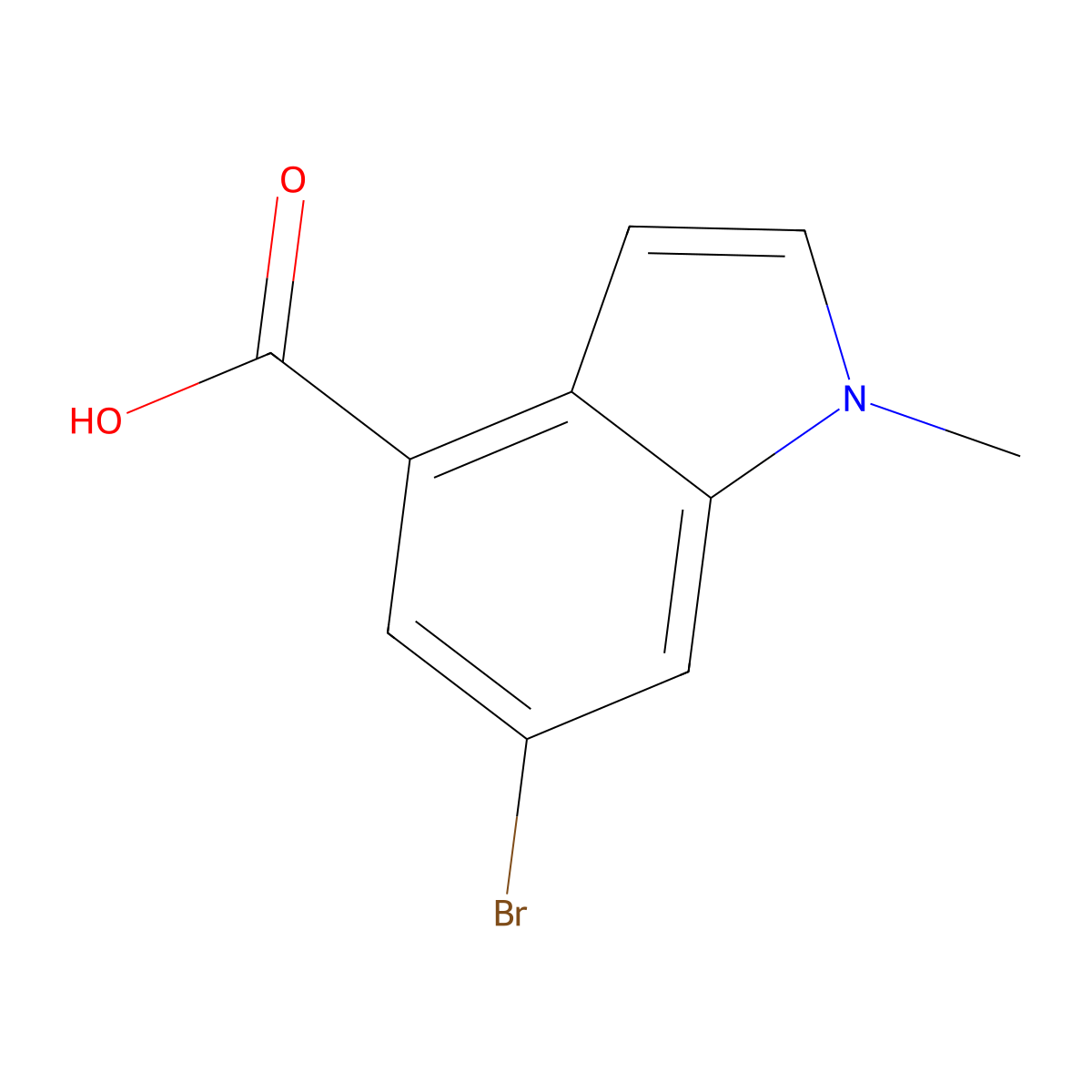 6-Bromo-1-methyl-1H-indole-4-carboxylic acid molecular structure, CAS 1782602-60-1
