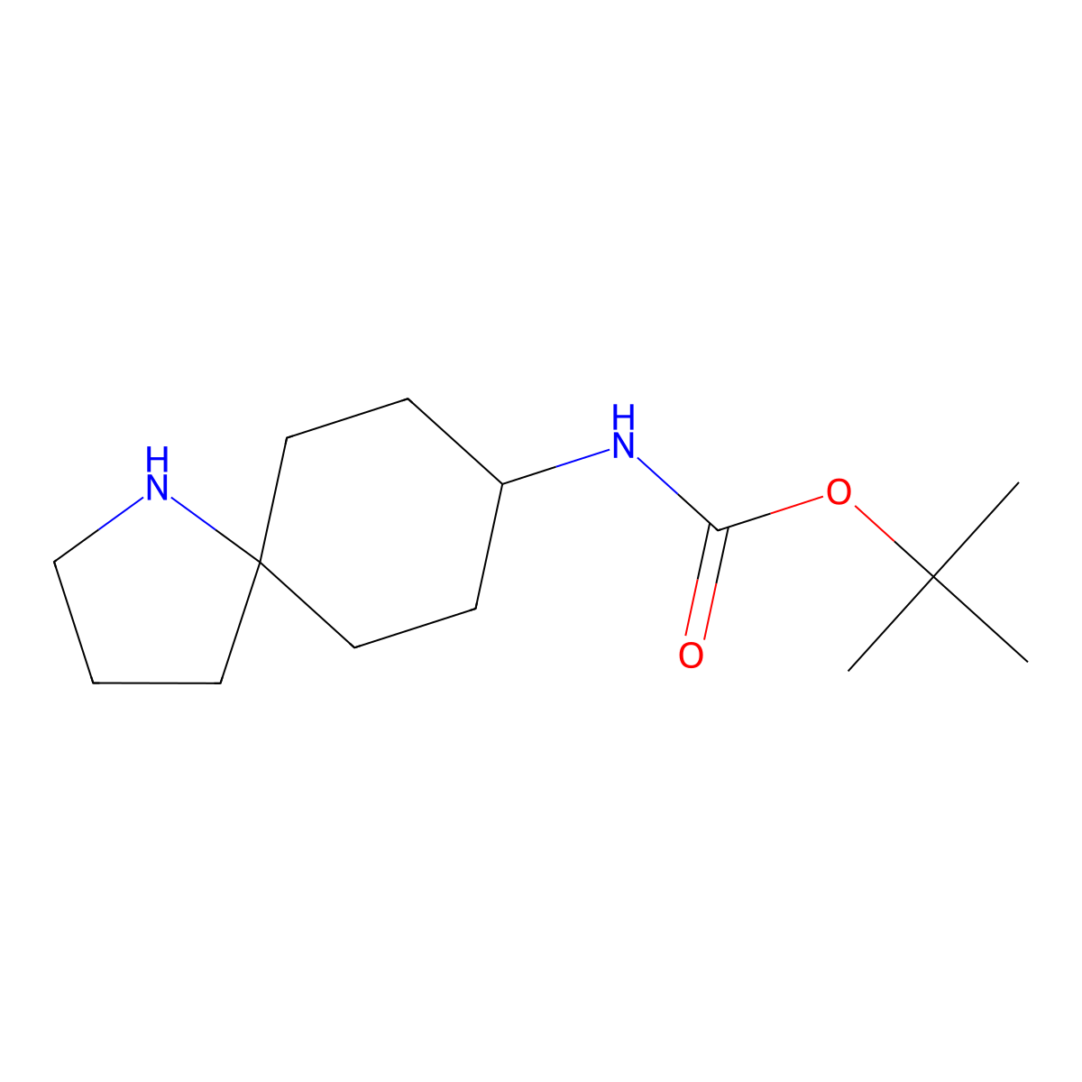 Tert-butyl 1-azaspiro[4.5]decan-8-ylcarbamate molecular structure, CAS 1782604-54-9