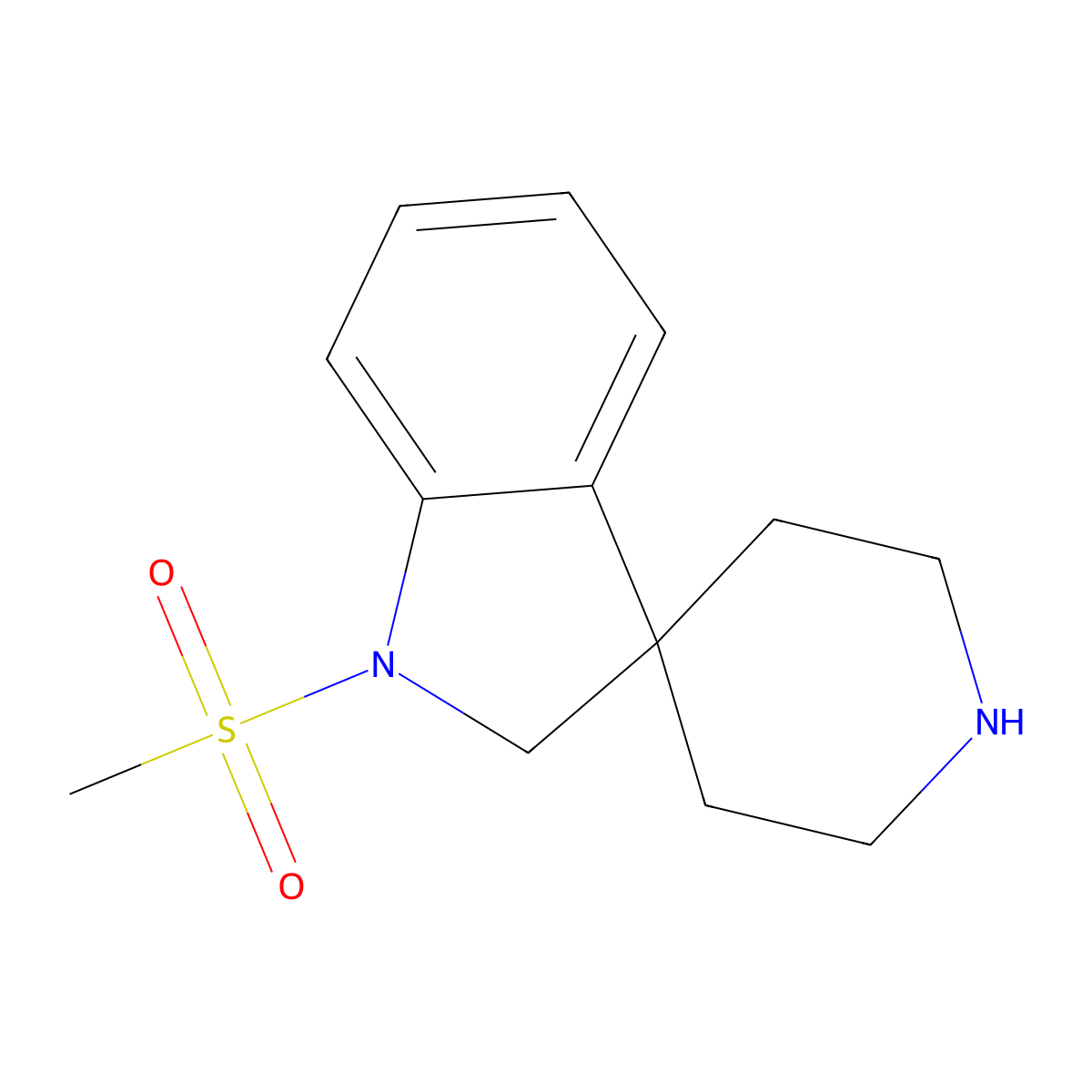 1-(Methylsulfonyl)spiro[indoline-3,4'-piperidine] molecular structure, CAS 178261-41-1