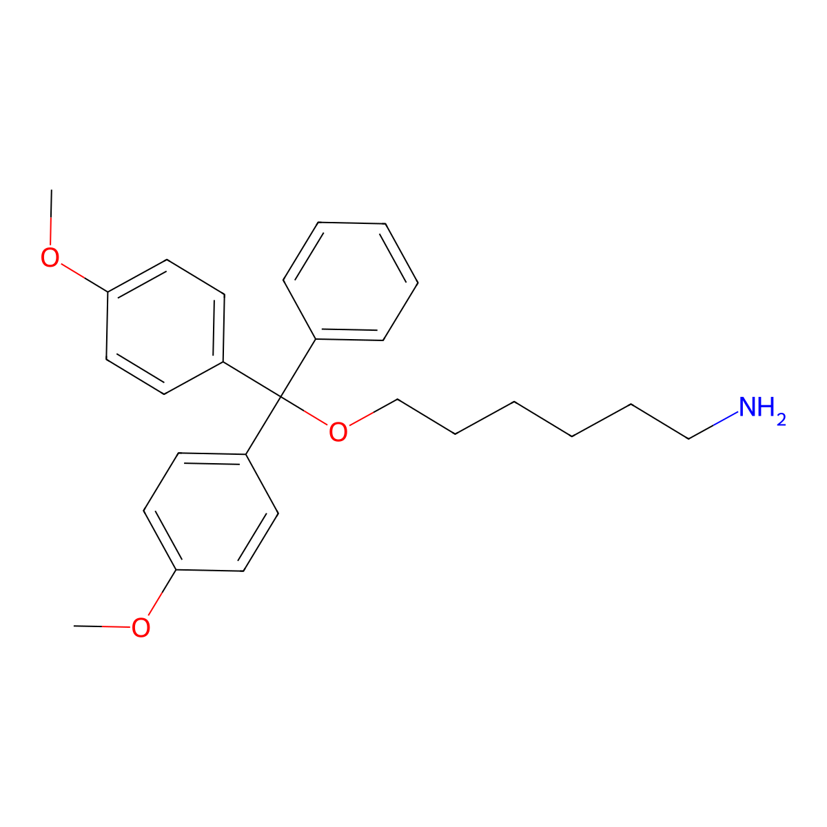 6-(Bis(4-methoxyphenyl)(phenyl)methoxy)hexan-1-amine molecular structure, CAS 178261-43-3