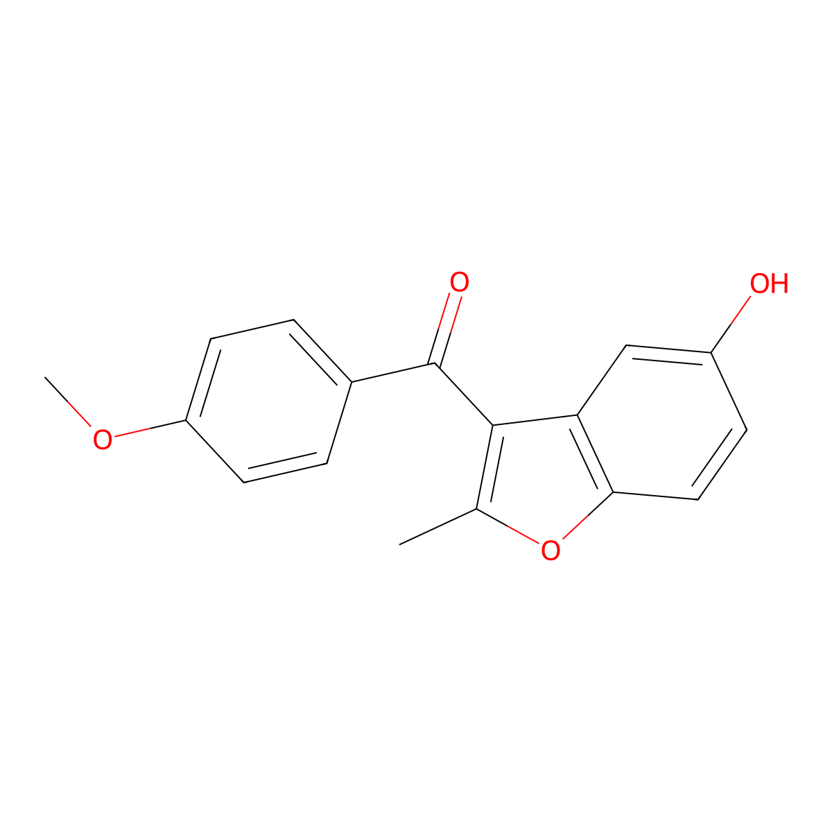(5-Hydroxy-2-methyl-1-benzofuran-3-yl)(4-methoxyphenyl)methanone molecular structure, CAS 178261-69-3