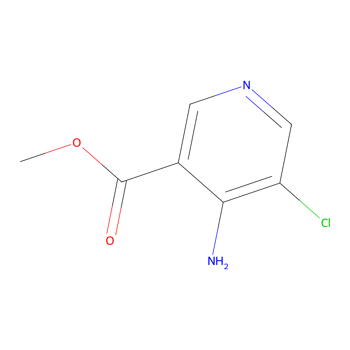 4-Amino-5-chloro-nicotinic acid methyl ester molecular structure, CAS 1782610-48-3