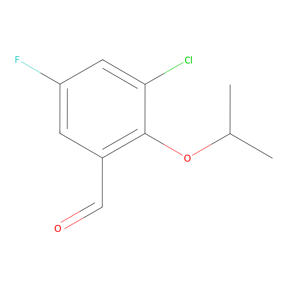 3-Chloro-5-fluoro-2-(propan-2-yloxy)benzaldehyde molecular structure, CAS 1782613-64-2