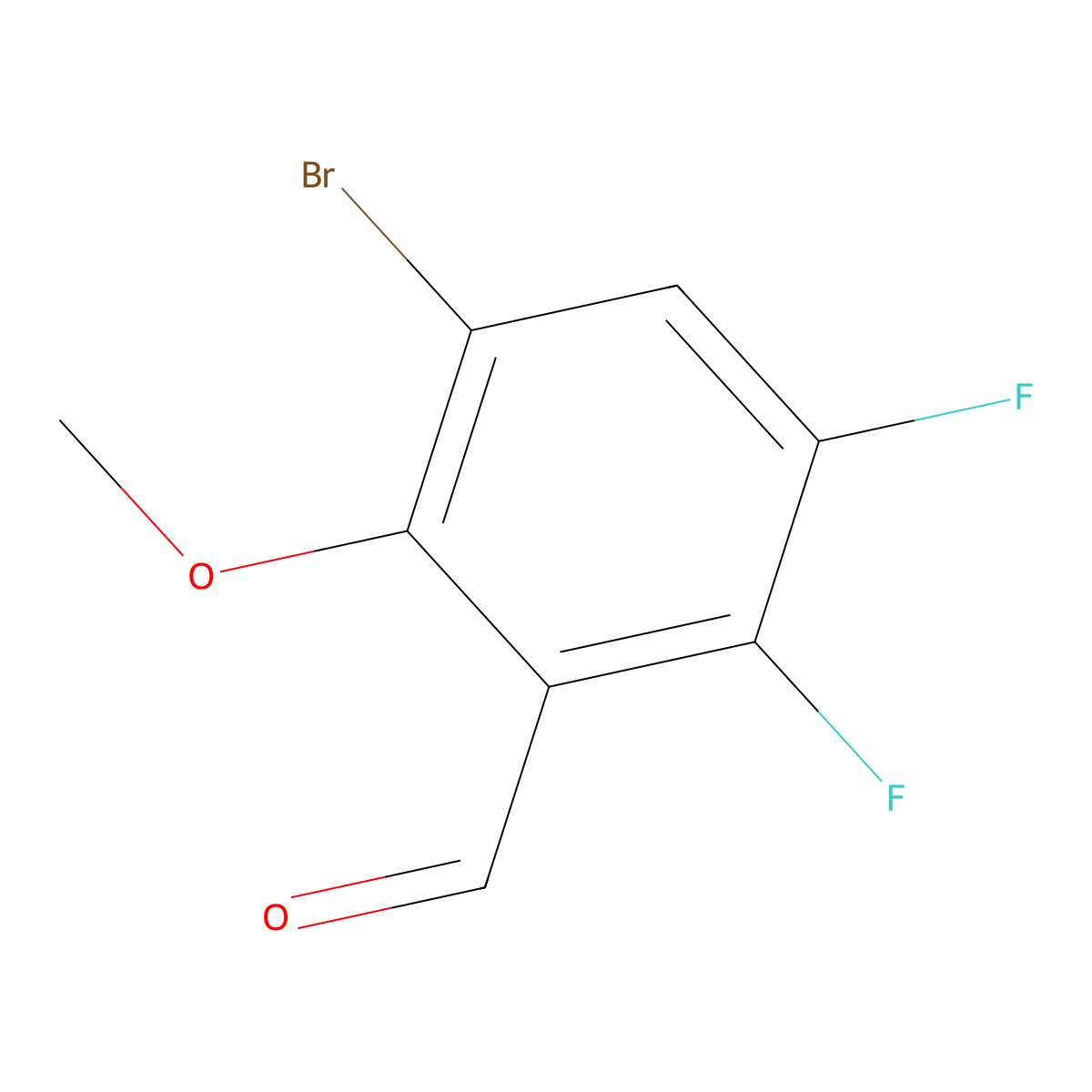 3-Bromo-5,6-difluoro-2-methoxybenzaldehyde molecular structure, CAS 1782614-60-1